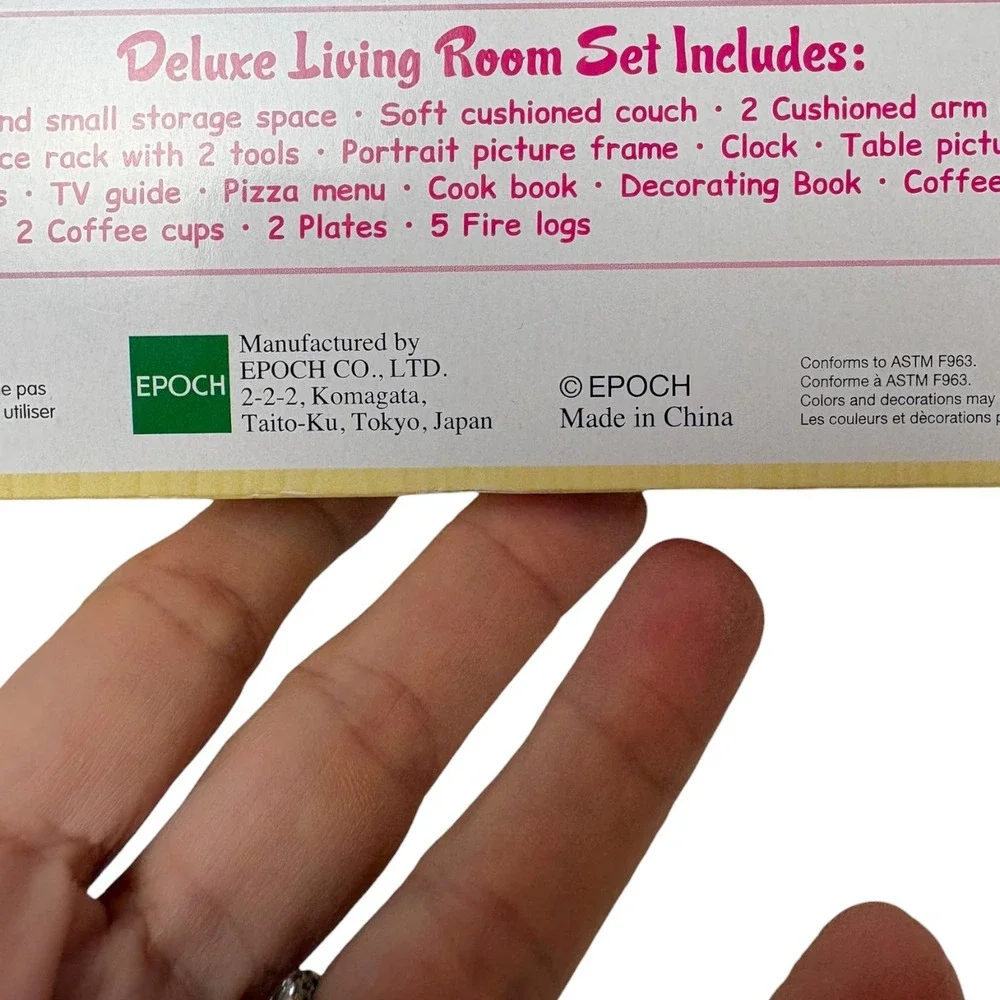 Calico Critters Deluxe Living Room Set Furniture Light Up Fireplace‎ CC1456 NEW